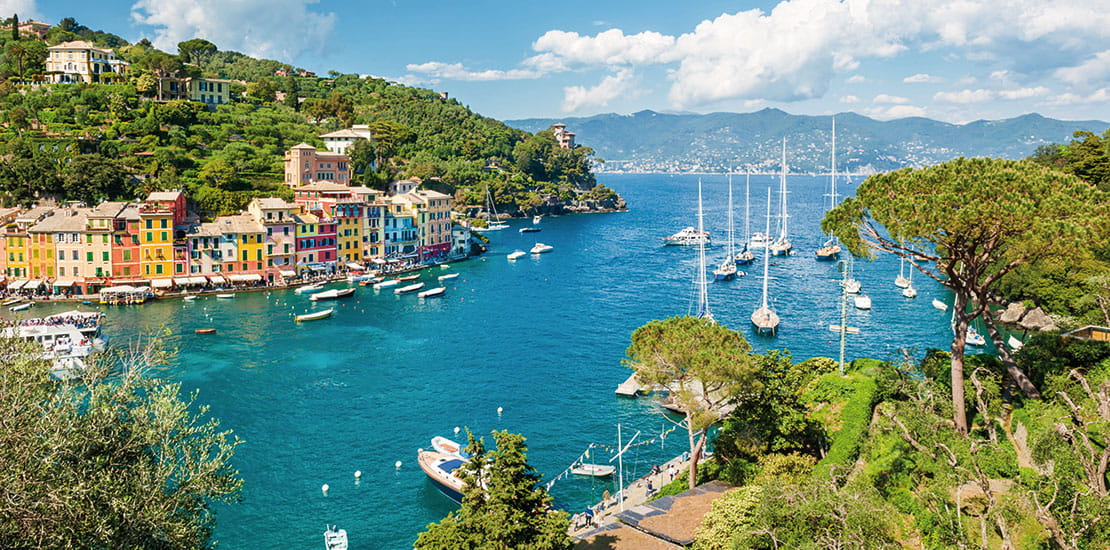 A view over the harbour of Portofino, Italy